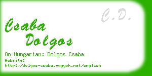 csaba dolgos business card